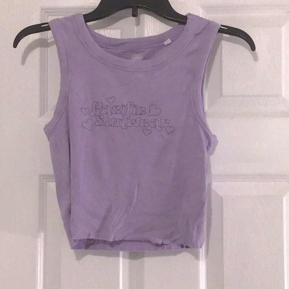 cropped purple pacsun tank top size small